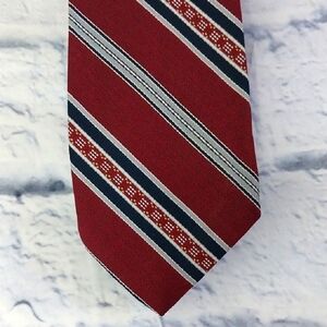 🔵BOGO FREE🔵 Pedigree Diagonal Striped Tie Necktie Burgundy Gray Blue